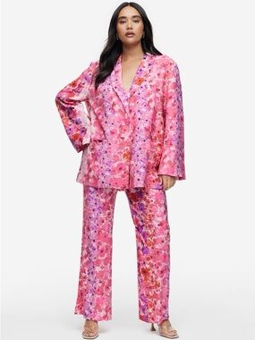 Pink floral blazer